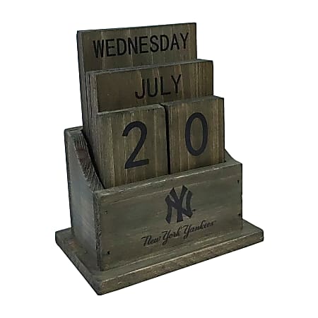 Imperial MLB Wood Block Calendar, New York Yankees