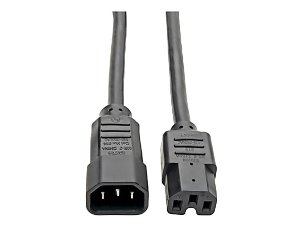 Eaton Tripp Lite Series Power Cord C14 to C15 - Heavy-Duty, 15A, 250V, 14 AWG, 10 ft. (3.05 m), Black - P018010