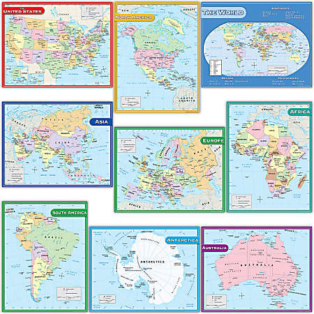 Teacher Created Resources Map Charts Set, 17" x 22"