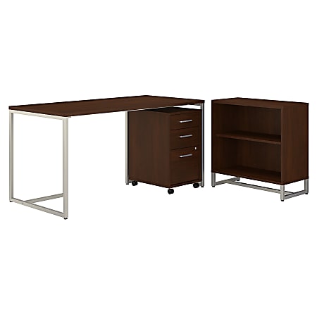 kathy ireland® Office by Bush Business Furniture Method 60"W Table Desk With Bookcase And Mobile File Cabinet, Century Walnut, Standard Delivery