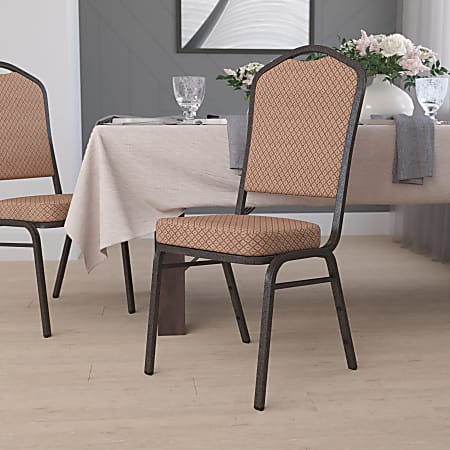 Flash Furniture HERCULES Series Crown Back Stacking Banquet Chair, Gold Diamond/Goldvein