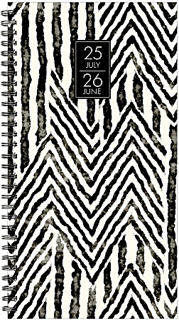 2025-2026 Willow Creek Press Academic Weekly/Monthly Spiral Planner, 3-1/2" x 6-1/2", Boho Black, July 2025 To June 2026, 56851