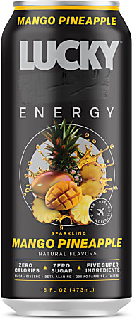 Lucky Energy Drink, Mango Pineapple, 16 Oz, Total Qty 1