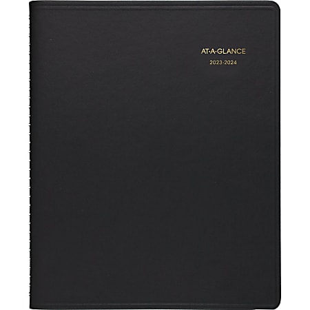 2023-2024 AT-A-GLANCE® 18-Month Academic Monthly Planner, 9" x 11", Black, July 2023 To December 2024, 7007405