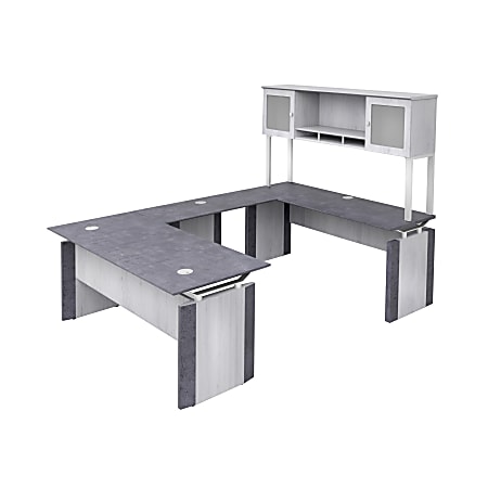 Forward Furniture Allure 72 W Desk With Bridge Stormy GrayAshwood White ...