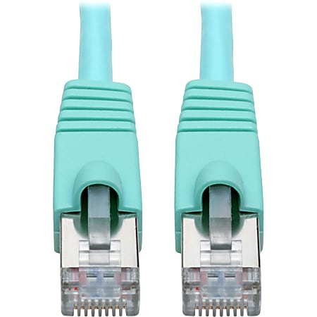 Tripp Lite Cat6a Snagless Shielded STP Patch Cable 10G, PoE, Aqua M/M 35ft - First End: 1x RJ-45 Male Network - N262035AQ