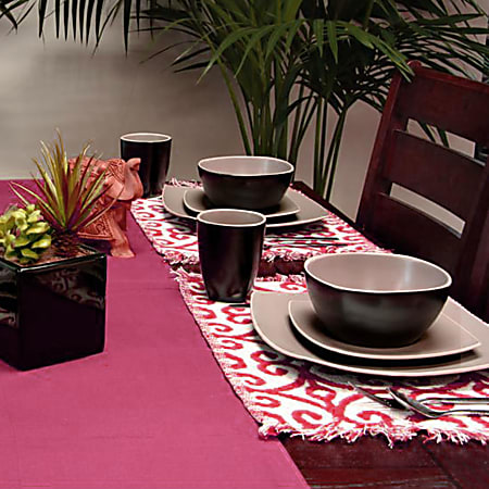 Gibson Soho Lounge 16 Piece Matte Dinnerware Set Taupe Office Depot