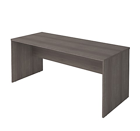 Bestar i3 Plus 72”W Computer Desk Shell, Bark Gray