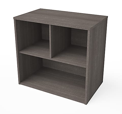 Bestar i3 Plus Small Shelving Unit, 28-1/2”H x 30-1/8”W x 18-1/4”D, Bark Gray