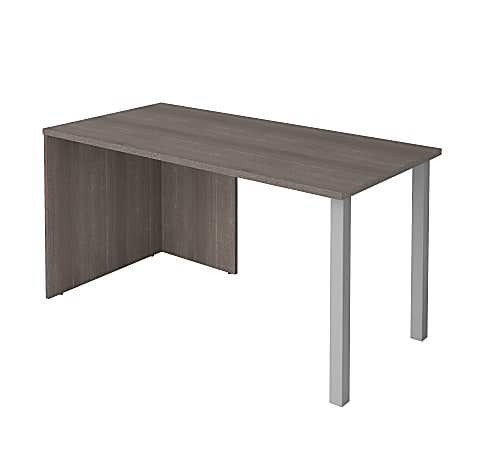 Bestar i3 Plus 60”W Table Computer Desk With 2 Metal Legs, Bark Gray