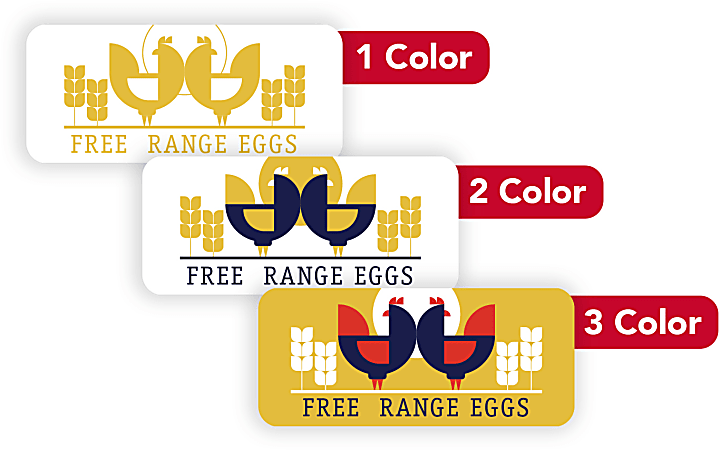 Custom 1, 2 Or 3 Color Printed Labels/Stickers, Rectangle, 7/8" x 2", Box Of 250