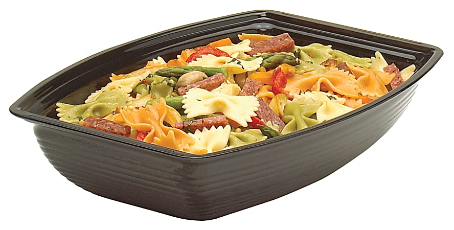 Cambro Camwear Rectangular Ribbed Bowls, 12 Qt, Black, Pack Of 4 Bowls