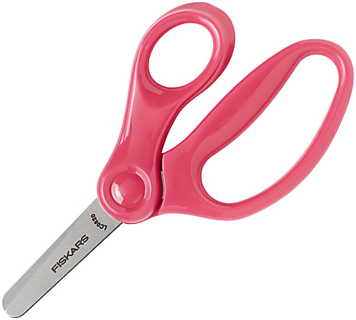 Children's Pink Safety Scissors with Soft Handle and Grips