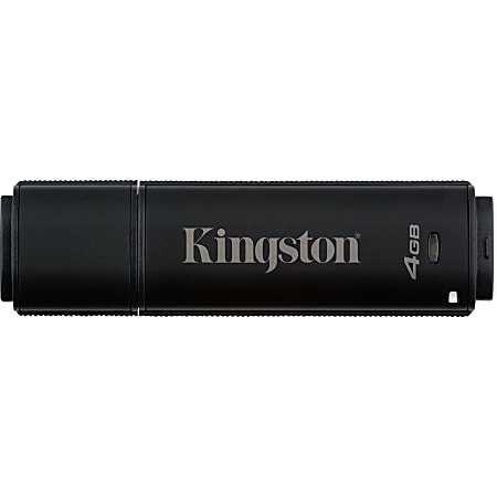 Kingston 4GB DT4000 256bit AES Encryption FIPS 140-2 (Management Ready) - 4 GB - USB - 18 MB/s Read Speed - 10 MB/s Write Speed - Black - 5 Year Warranty