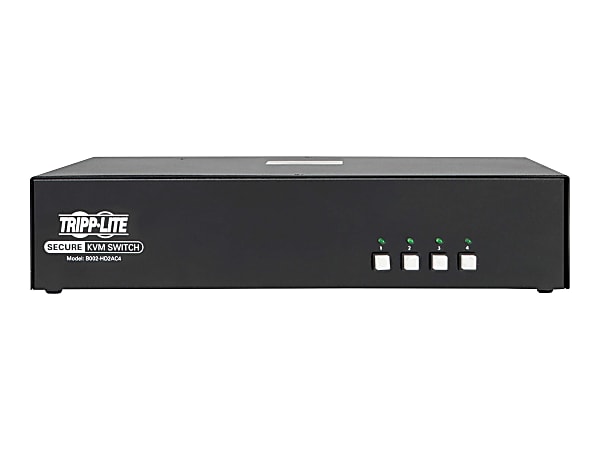 Tripp Lite Secure KVM Switch, HDMI to DisplayPort, Dual Monitor - 4-Port, 4K, NIAP PP3.0 Certified, Audio, CAC - KVM / audio switch - 4 x KVM / audio - 1 local user - desktop - TAA Compliant