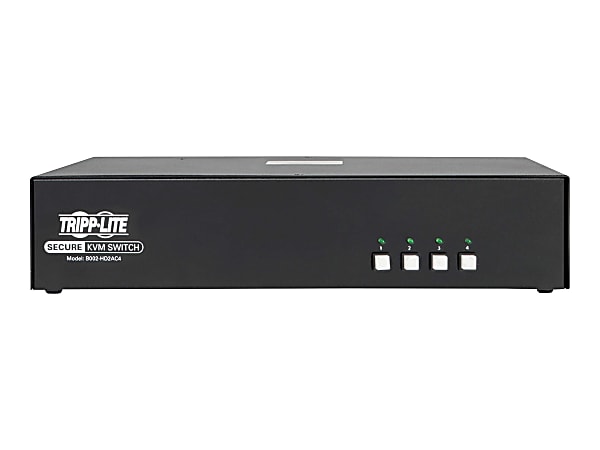 Tripp Lite Secure KVM Switch, HDMI to DisplayPort, Dual Monitor - 4-Port, 4K, NIAP PP3.0 Certified, Audio, CAC - B002HD2AC4