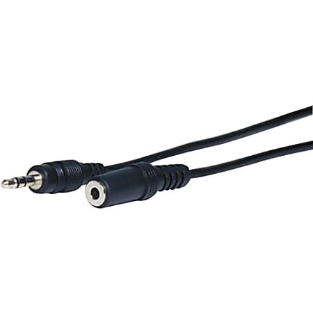 Comprehensive Standard Series 3.5mm Stereo Mini Plug to Jack Audio Cable 25ft - 25 ft Mini-phone Audio Cable for Audio Device - First End: 1 x Mini-phone Male Stereo Audio - Second End: 1 x Mini-phone Female Stereo Audio - 22 AWG - Black
