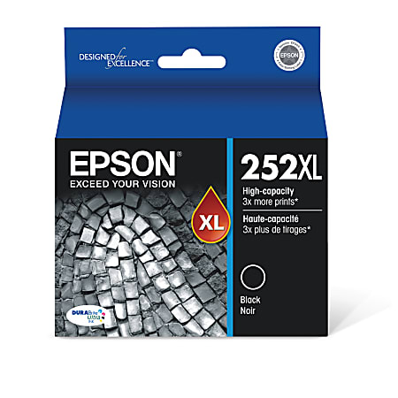 Epson® 252XL DuraBrite® Black High Yield Ink Cartridge, T252XL120-S