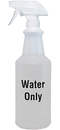 Diversey Screen-Printed Empty Bottles, Water Only, 32 Oz, Clear, Pack Of 12 Bottles.
