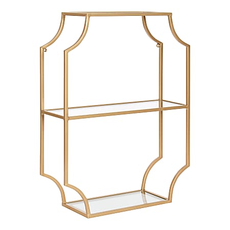 Kate And Laurel Ciel Wall Shelves, 24”H x 18”W x 6”D, Gold