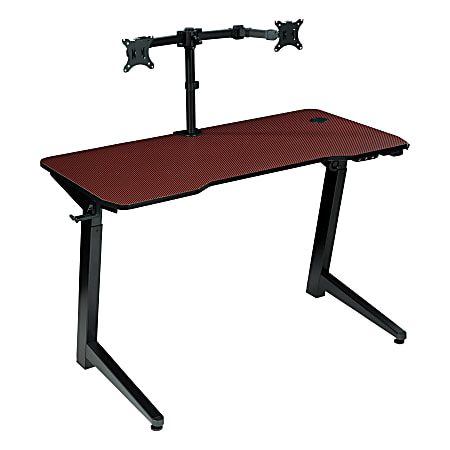 Office Star™ Arena 1337 Battlestation 48"W Gaming Computer Desk, Red/Black