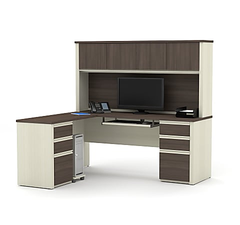 Bestar Prestige + 72”W Modern L-Shaped Corner Desk