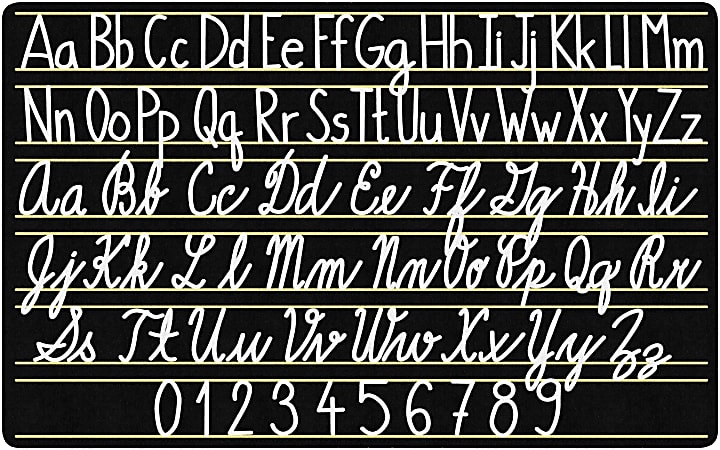 Flagship Carpets Handwriting Sampler Area Rug, 7'6"H x 12'W, Black/White