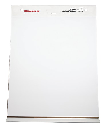 Office Depot® Brand 30% Recycled Table Top Flip Chart, 20" x 23", Plain White Paper, 25 Sheets