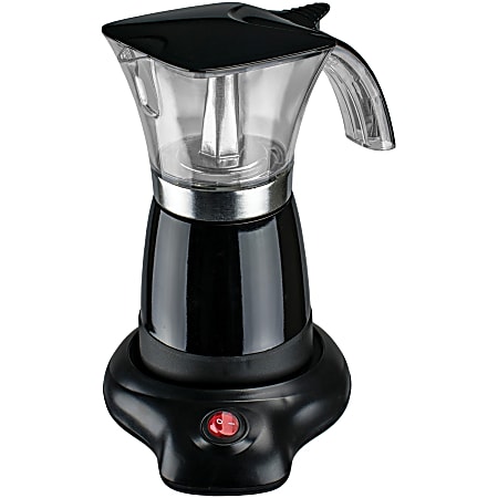 Brentwood TS-118BK Electric Moka Pot Espresso Machine, 6-Servings - 550 W -  10 fl oz - Black