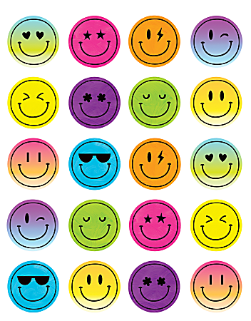 Teacher Created Resources Stickers, Brights 4Ever Smiley Faces, Pack Of 120 Stickers