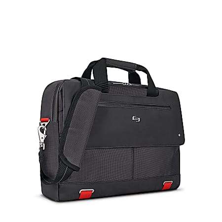 Solo Mission Briefcase For 15.6" Laptops, Black/Red