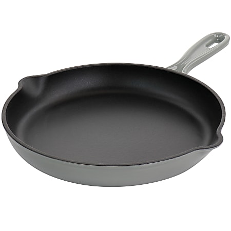 MegaChef Round 10-1/4" Enameled Cast Iron Skillet, Gray