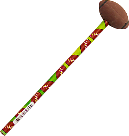 Pure Style Wood Pencil With Eraser Topper, #2 Lead, Football