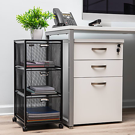 Black rolling file cabinet store
