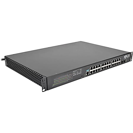 Tripp Lite 24-Port Gigabit Ethernet Switch L2 Managed w/ 12-Outlet PDU 120V - 24 Ports - Manageable - 2 x Expansion Slots - 1000Base-X, 10/100/1000Base-T - Modular - 24 x Network, 2 x Expansion Slot
