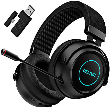 Delton G520 Wireless Noise Canceling Over Ear Stereo Gaming Headset, Black, DBHG520