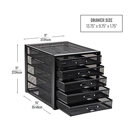 IRIS 3 Drawer Medium Desktop Storage 11 14 H x 14 14 W x 11 1316 D Black -  Office Depot