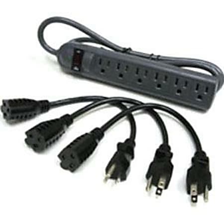 C2G 6-Outlet Surge Suppressor with (3) 1ft Outlet