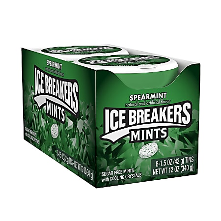 Ice Breakers® Sugar-Free Mints, Spearmint, 1.5 Oz, Box Of 8