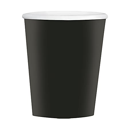 Amscan Hot/Cold Paper Cups, 12 Oz, Jet Black, Pack Of 40 Cups, Case Of 4 Packs