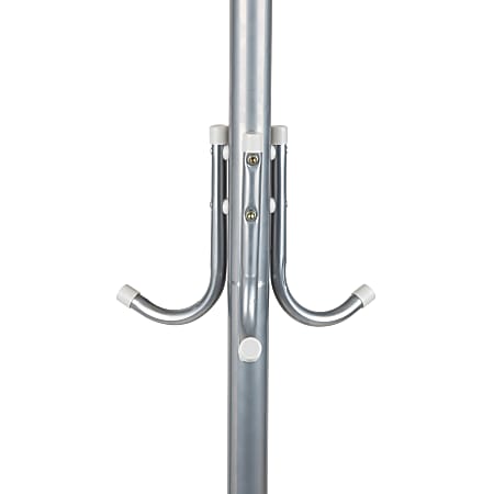 Mind Reader Coat Rack with 11 Hooks 68 1 2 H x 18 W x 18 D Silver
