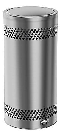 Suncast Commercial Accent Series Flip-Top Stainless-Steel Trash Can, 15 Gallons, Silver