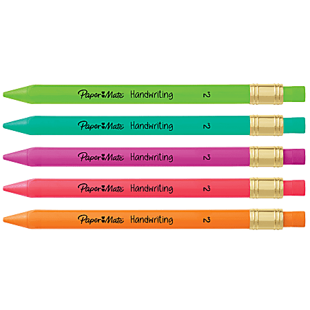 Paper Mate Handwriting Mechanical Pencil Set 2 Lead 1.3 mm Assorted Colors  Pack Of 5 Pencils - Office Depot