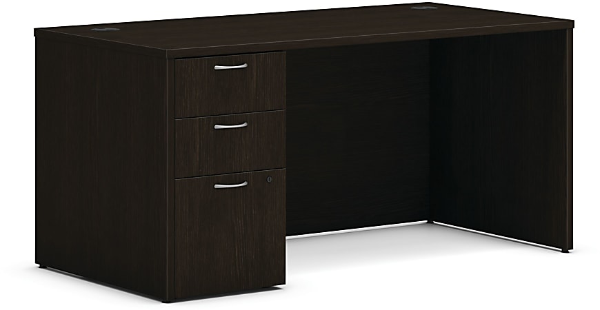 HON® Mod 60"W Computer Desk, Java Oak