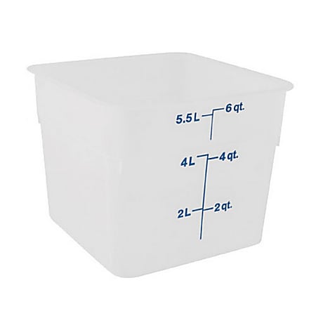 Cambro CamSquare Food Storage Container, 6 Qt, Semi-Clear