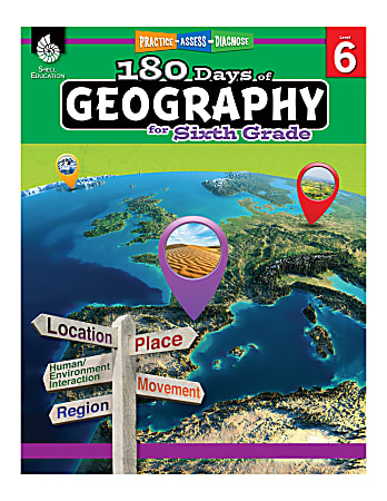 Shell Education 180 Days Of Geography, Grade 6