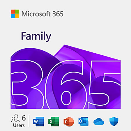 Microsoft 365 Family - Subscription license (1 year) - up to 6 people - ESD - 32/64-bit - Win, Mac, Android, iOS, Windows Phone - All Languages - Canada, United States