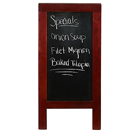 Mind Reader Restaurant Chalkboard Sign, Wood, 40 1/4" x 20" x 27 1/2", Brown Wood Frame