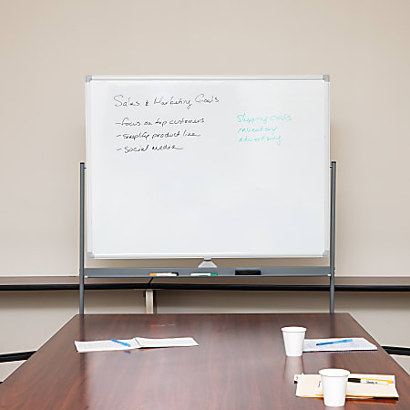 Mind Reader Magnetic Double Sided Dry Erase White Board with Base