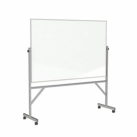 Ghent Reversible Magnetic Dry-Erase Whiteboard, 48" x 72", Aluminum Frame With Silver Finish